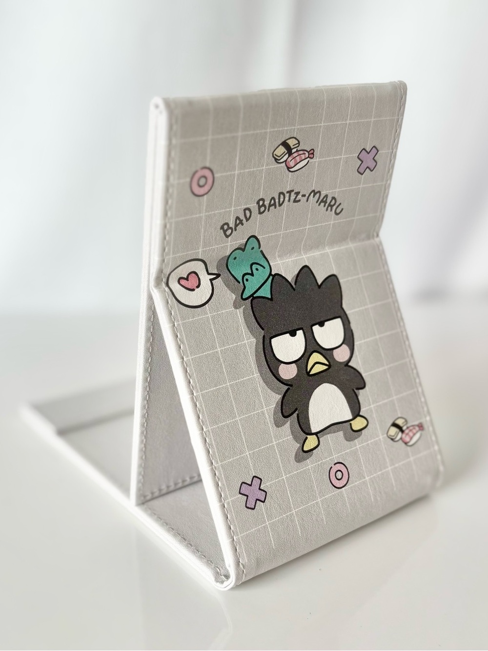 Bad Badtz-Maru Compact Foldable Travel Mirror w Stand NWT Sanrio Japan Exclusive